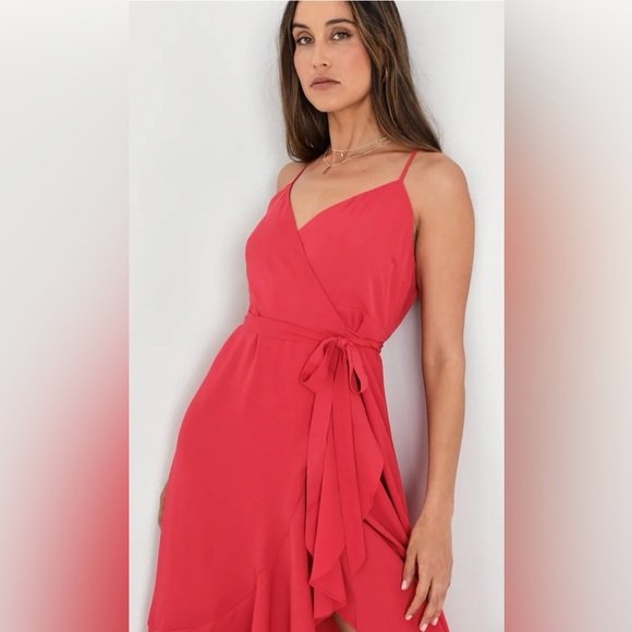 Lulu's Pink Midi Dress - Picture 4 of 8